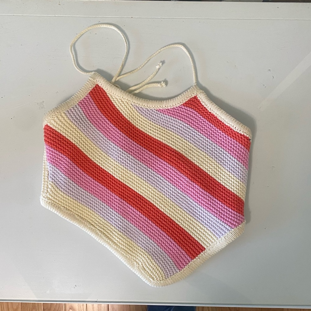 Crochet top with open back